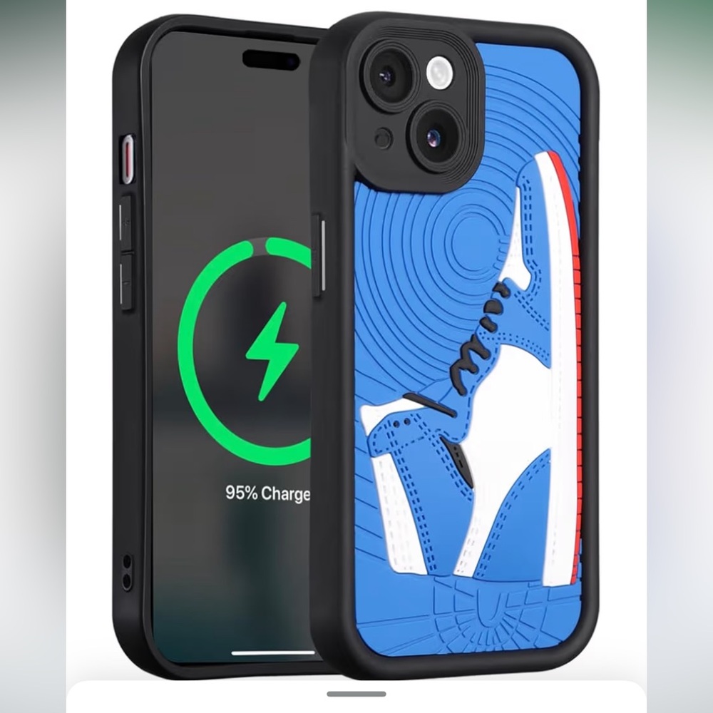 Blue and Black Phone Case for iPhone 16 Plus